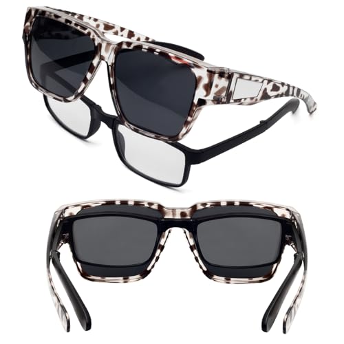Image of Face Shadow Over Glasses Sunglasses for Men | Polarized Lightweight UV400 Unisex Fit Over Glasses