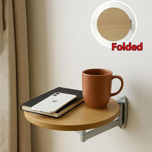 Table ronde pliante murale en bois pour rompre le manque d'espace en studio compact - 6
