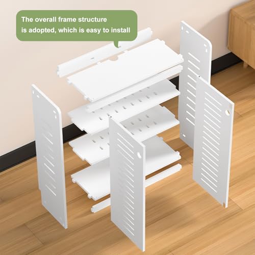 Meuble multimédia ventilé sur pied avec étagères réglables et câbles - 8