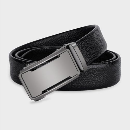 Men's Automatic Buckle Belt, Leather Dress Belt Width 3.5cm, Suitable for Business Casual and Jeans, Men's Gift2