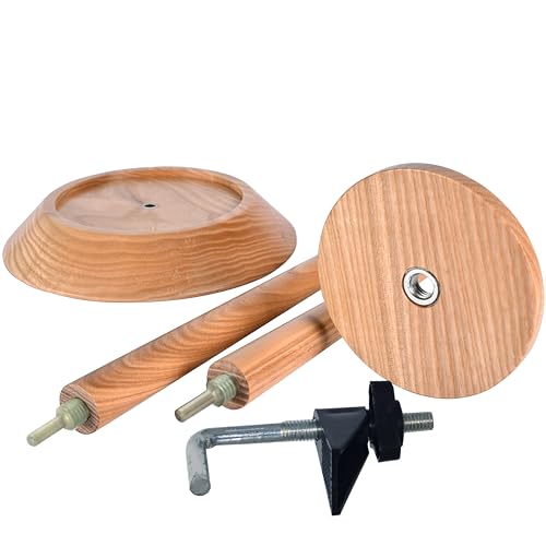 Image of BARVA Yarn Holder Set 22 Lb Capacity for Chunky Yarn w /Extra Spindle | Table Clamp for Max Stability | Bearing Spinner & Big Rubber Anti Slip Pads | European Crochet Accessories Fiber Crafts Pro Tools