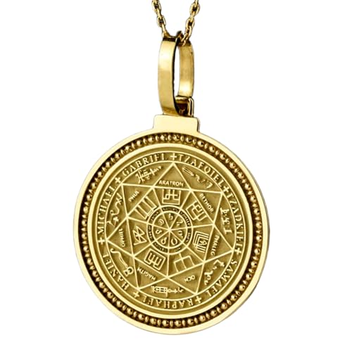 Pendentif Maneki Neko rond en argent 925 doré 28 mm avec chaîne de 45 cm pour homme et femme