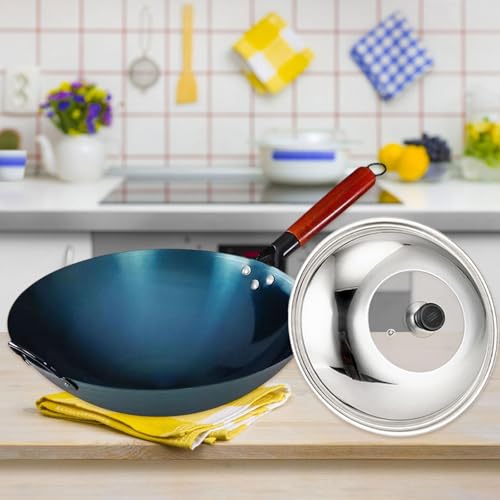 Wok de Hierro Fundido 30 cm con Mango de Madera miniatura 6