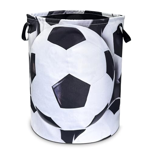 Soccer Laundry Basket Ball Foldable Oxford Cloth Funny Tote Bag Laundry Hamper Clothes Storage Bucket Organizer For Bathroom/Laundry Storage/Bedroom 18.9x16.5 In by NUTAINLA - Used condition - US$18.76