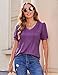 Zeagoo Plus Size Summer Tops for Women Casual Short Sleeve Tshirts 2026 Fashion Spring Tunics Business Dress Shirt Purple