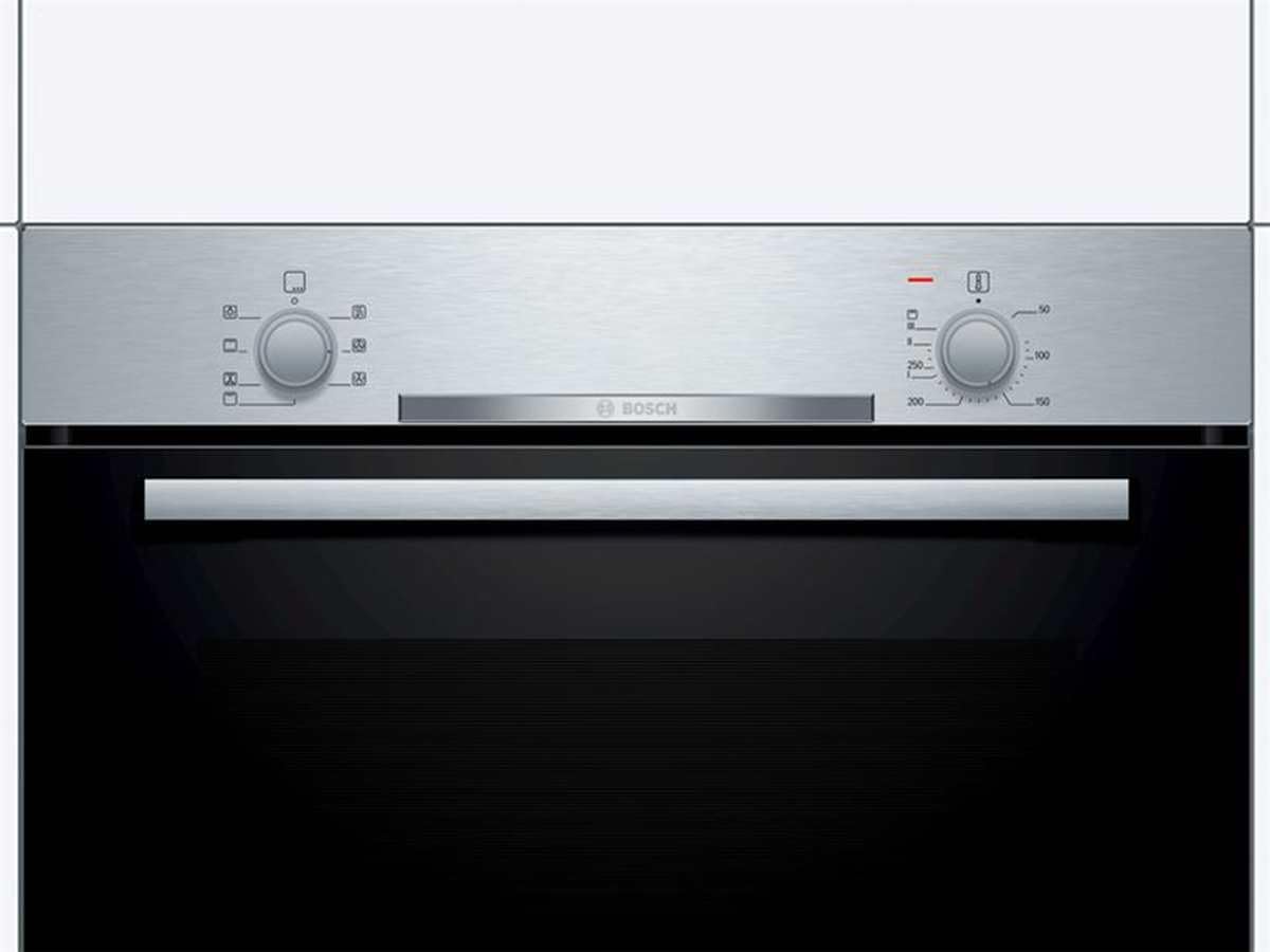 Bosch HBA530BR1 - Forno da incasso serie 2, 60 x 60 cm, EcoClean Direct, cottura ad aria calda 3D su 3 livelli, riscaldamento rapido [Classe di efficienza energetica A]