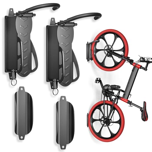 WELDUN Bike Wall Mount 2 Set, Bike Hanger Rack, Swivelling Bike Holder