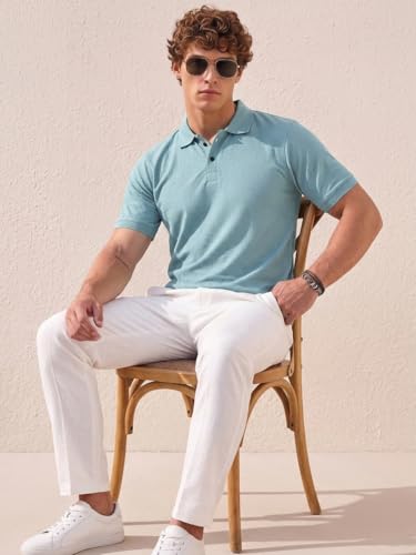 Image of TAGDOMen's Polo T Shirt | Half Sleeve | Textured & Collar Polo T-Shirt for Men (2053)