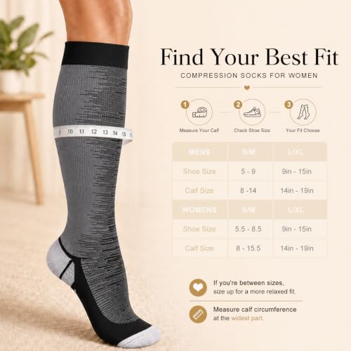 Image of Laite Hebe 4 Pairs-Compression Socks for Women&Men Circulation-Best Support for Nurses,Running,Athletic