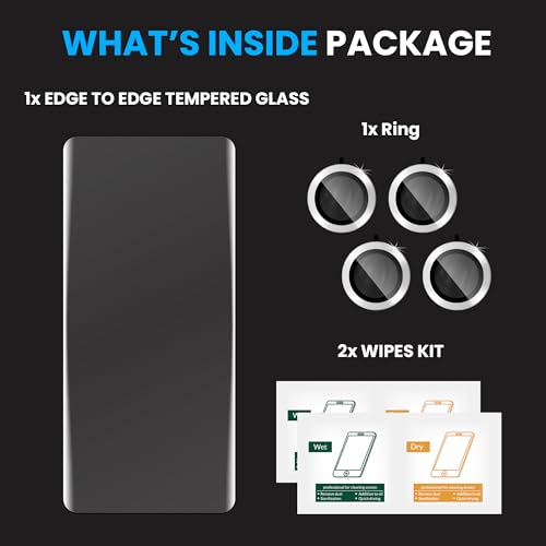Image of FIRST MART UV Tempered Glass for Redmi Note 15 Pro Plus With Silver Camera Ring Guard Combo | Crystal Clear Curved Screen Protector, Case-Friendly, Scratch Resistant | Pack of 1