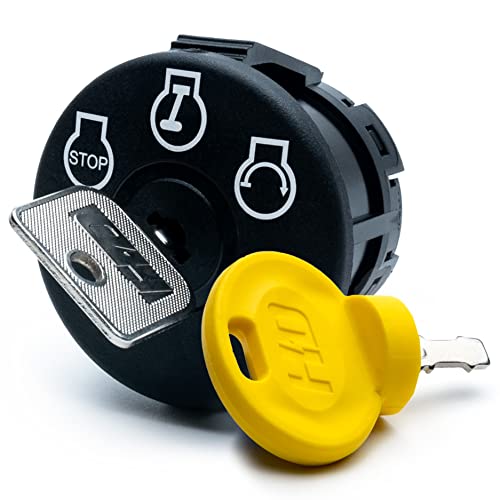 HD Switch Ignition Key Switch w/Protective Umbrella Key fits Cub Cadet Tank S SL L LZ MTD Troy Bilt RZT17 RZT22 RZT42 RZT46 RZT50 RZT54 RZT-S42 Z42 Z46 Z48 Mustang XP Ryobi SP33HW OEM UPGRADE W/2 KEYS