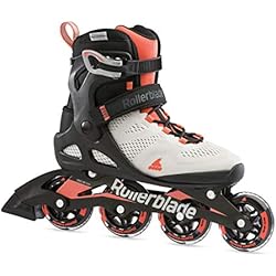 Patines Rollerblade Twister 80 Rollerblade Macroblade 80 - Patines en línea para Mujer, Color Gris y Coral, Patines en línea de Rendimiento