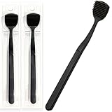 生活道感(Seikatsudokan) 【正規品】 舌ブラシ 舌クリーナー 人間工学に基づくフィット感 優しく磨ける10層構造 したみがきブラシ 舌磨き シリコン 黒 [ 2個 まとめ買い ]