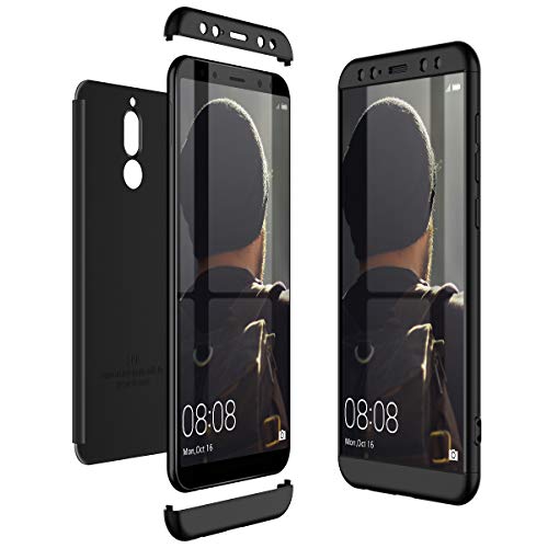 CE-Link Cover Huawei Mate 10 Lite 360 Gradi Full Body Protezione Custodia Huawei Mate 10 Lite Silicone Rigida Snap On Struttura 3 in 1 Antishock e Antiurto Case AntiGraffio Molto Elegante - Nero