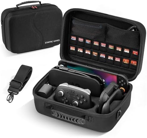 （21:30時点） STARTRC GAMES Switch 2 ケース スイッチ 2 オールインボックス EVA素材 防塵・防汚・耐衝撃 全面保護 Switch 2本体・ドック・Joy Con・Pro コントローラー・ゲームカード18枚大容量収納対応 (ブラック)