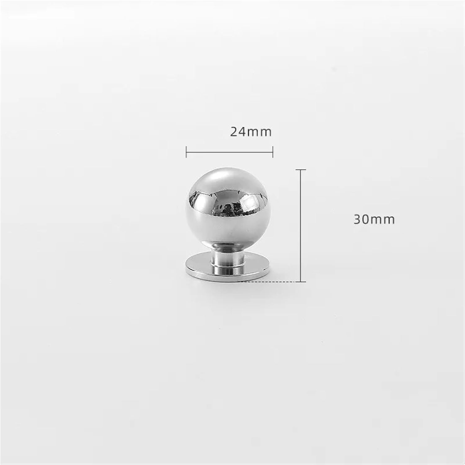 Aluminum Alloy Furniture Door Handles Cabinet Drawer Knobs Wardrobe Cupboard Door Pulls Hardware 2Pcs(Chrome Knob L)