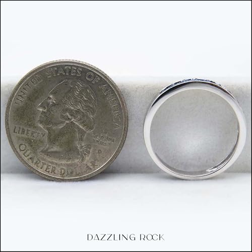 Dazzlingrock Collection 0.05 Carat (ctw) Round Blue Diamond Ladies Anniversary Wedding Stackable Band, Sterling Silver4