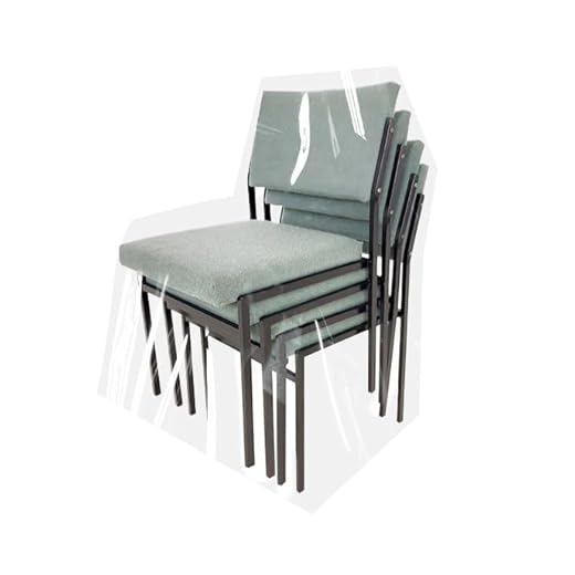LAMINET Crystal Clear Heavy-Duty Waterproof Plastic Outdoor Furniture Cover - Hi-Back/Stacked Chairs Cover - 3 Season Protection - Keep Rain, Snow & Debris Off! Premium Protection at Economy Price!