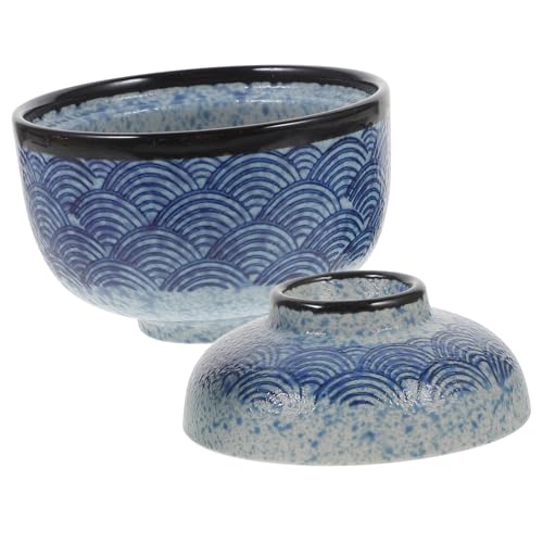 ZUNOXAZ Ciotola per Zuppa in Porcellana Coperchio 250Ml, Piccola Ciotola per Stufato e Ramen, Adatta al Microonde, Multifunzione per Uso Domestico