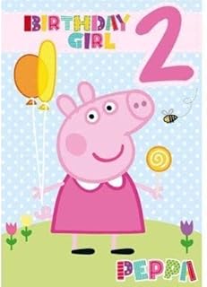 Official Peppa Pig Age 2 Birthday Card - Birthday Girl Aged 2, Multi Colour, PG018