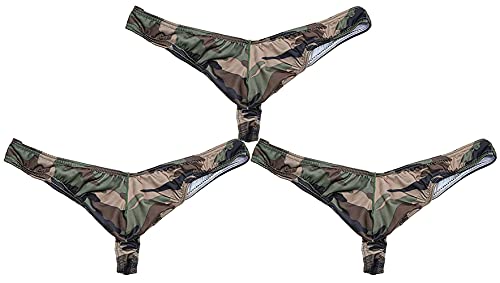 COMLIFE Men's Low Rise Camouflage Bulge Pouch Undies G-String Thongs Underwear