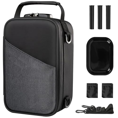 Kazaigou Smell Proof Stash Box,Odor Proof Container with Combination Lock, Odorless Travel Storage Bag with Detachable Shoulder Strap,Home Organizer Bag Odor Proof Box with Accessories