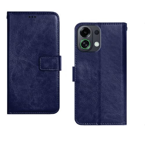Image of amazon basics Oppo K13 Turbo 5G Flip Cover | Card Pockets Wallet & Stand | Flip Cover for Oppo K13 Turbo 5G (Blue)