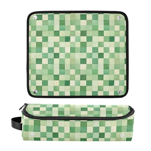 Green Marble Hair Tools Travel Bag Heat Resistant Mat para rizadores y planchas de pelo organizador portátil miniatura 3