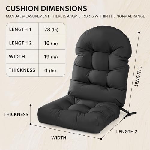 Image of mudilun Adirondack Chair Cushion Waterproof 44x19x4in Rocking Chair Pads