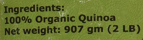 Indus Organics White Quinoa Seeds, 2 Lb Bag, 99% Purity, Pre-Washed, Premium Quality, Gluten Free, Gmo Free, Cholesterol Free, Fat Free, Bpa Free, Non Bio Engineered, Vegan, Non Gmo, Freshly Packed #TOP4