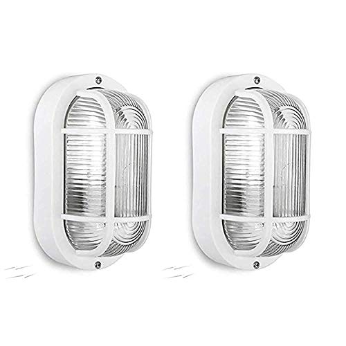 Image of Set of 2 PVC Waterproof Bulkhead Wall Outdoor Bulkhead Wall Light for Offices /Home Uses (Bulb Not Included ) (20X10X9 cm)Corded Electric