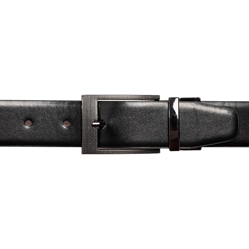 Vince Camuto Belts Men | Reversible Black Belt to Tan with a Gun Metal Belt Buckle | Bonded Leather | Reversible Belt - Image 3