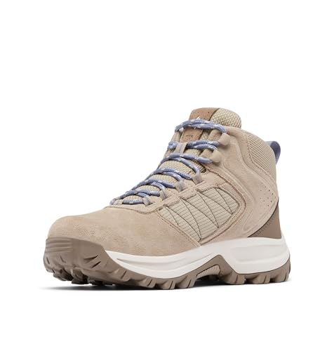 Columbia Womens Transverse Suede Waterproof Hiking Boot, Canvas Tan/New Moon, 9 Wide