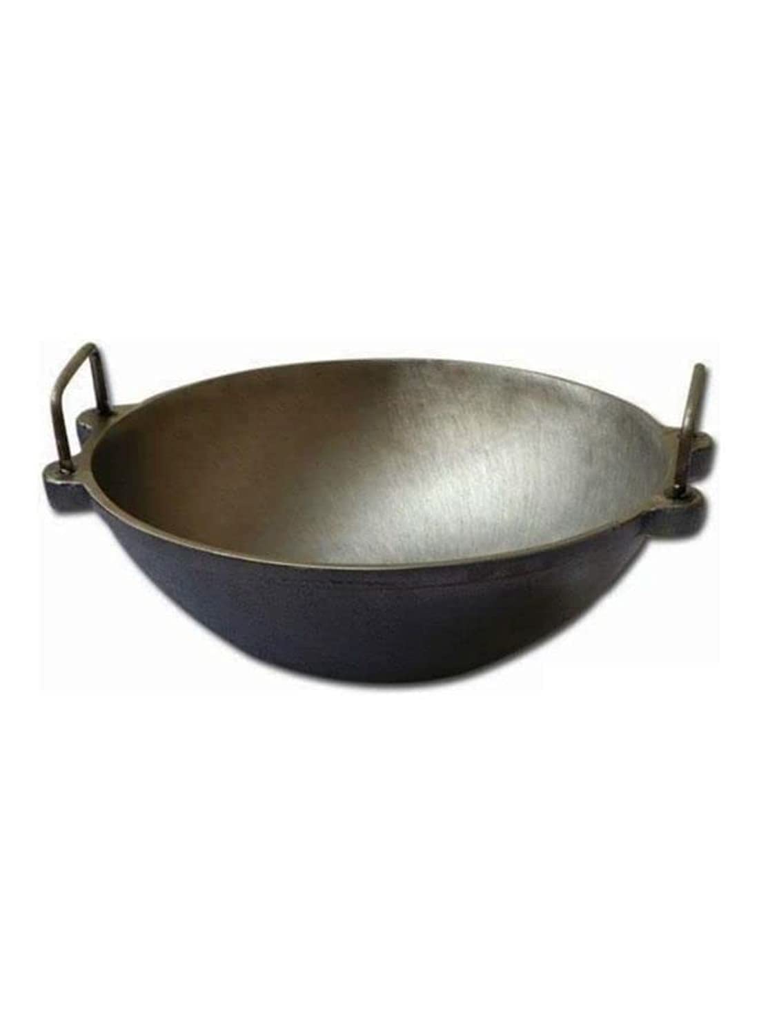 Ayda Cast Iron Pre-Seasoned Kadai/Kadhai for Cooking and deep Frying | Multipurpose Loha Kadai | Black 13inch