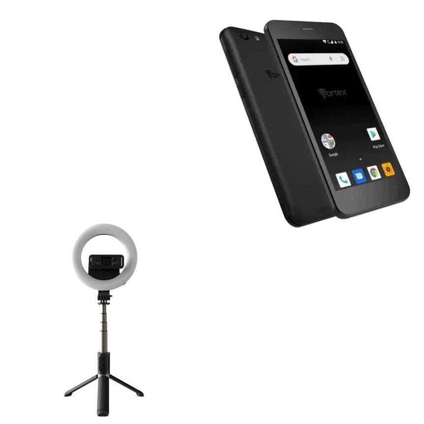 BoxWave Stand and Mount Compatible with Vortex CG65 - RingLight SelfiePod, Selfie Stick Extendable Arm with Ring Light - Jet Black