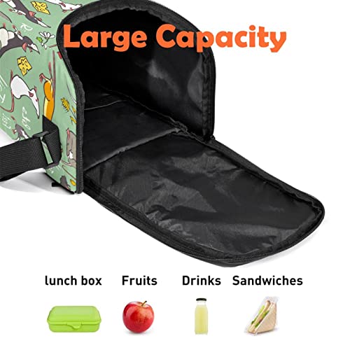 Bolsa de almuerzo verde Fancy Rat para mujer y hombre lonchera ligera 3
