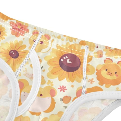 KLL Cute Lion Cartoon Pattern Yellow Little Boys Soft Underwear Briefs Cute Children Undies4