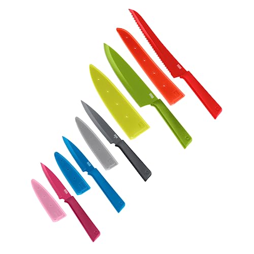 Kuhn Rikon 5-Piece Everyday Knife Set, Multicolour, Red, Green, Grey, Blue & Fuchsia Colori+