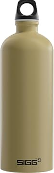 Sigg - Aluminium Water Bottle - Traveller Caramel Sand - Swiss Made - Climate Partner Certified - Suitable for Carbonated Drinks - Leak-Proof - Light as a Feather - BPA-Free - Outdoor - 1L