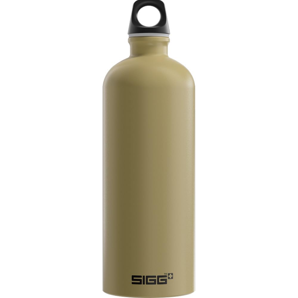 Sigg - Aluminium Water Bottle - Traveller Caramel Sand - Swiss Made - Climate Partner Certified - Suitable for Carbonated Drinks - Leak-Proof - Light as a Feather - BPA-Free - Outdoor - 1L — image 1