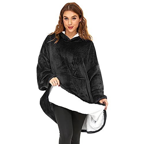 Gentlewarm übergroße Hoodie Sweatshirt mit Kapuze, Tragbare Decken Super Weich und bequem Flanell Oversized Hoodie Decke OneSize für Damen, Teenager mädchen