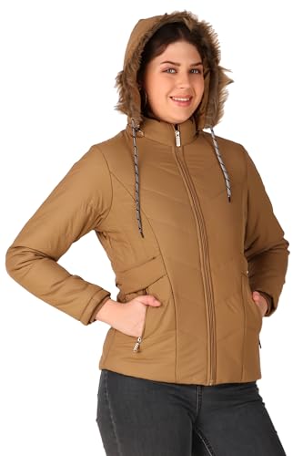 Image of Brazo Girls and Women's Puffer Regular Fit Bomber Jacket For Winter Wear | Hooded Neck | Full Sleeve | Zipper | Casual Jacket For Woman & Girl | Western Stylish Jacket For Women