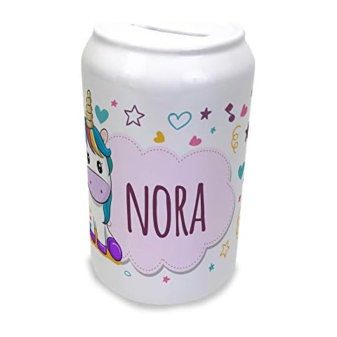 LolaPix Hucha Unicornio Cerámica Personalizada con Tapón Inferior Cover