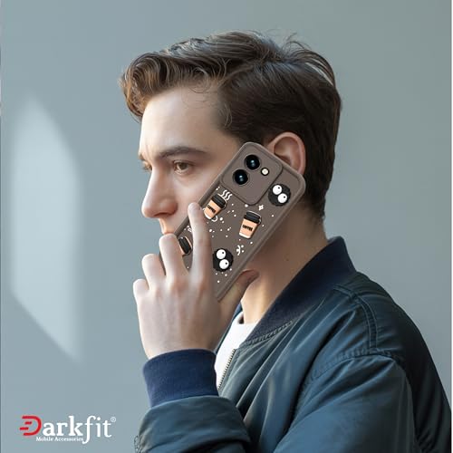 Image of Back Case Cover Compatible with Vivo T3x 5G | Cute Fun Cartoon Ball 3D Coffee Silicone Case | Body Protection | Camera Protection | Shock Proof | Color Brown | Pack of 1