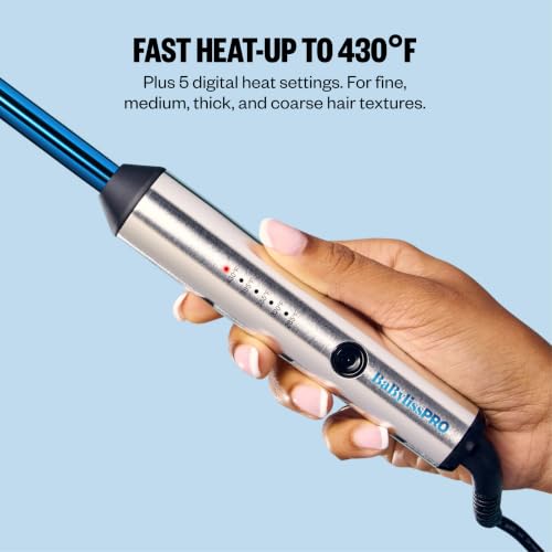 Image of BabylissPRO Nano Titanium Professional Curling Wand For All Hair Types, Reaches 430 Degrees For Long Lasting Curls