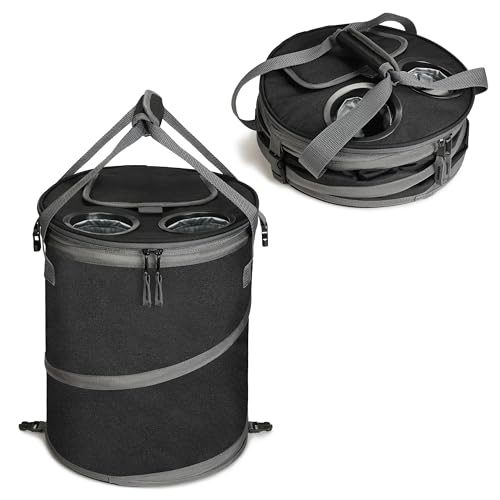 Kato Tirrinia Nevera grande 30 L, bolsa nevera plegable, portátil para botellas, coche, pícnic, camping, color negro, 39 x 330 ml