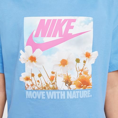 Nike Sportswear Big Kids' (Girls') T-Shirt (Blue Beyond, HM6311-410)4