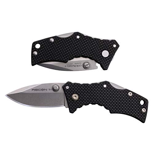 Cold Steel Micro Recon 1 Folding Knife 2" 4034SS Spear Point Blade, 2.375" Griv-Ex Handle with Tri-Ad Lock, Ambidextrous Pocket/Belt Clip by Cold Steel - Image 3