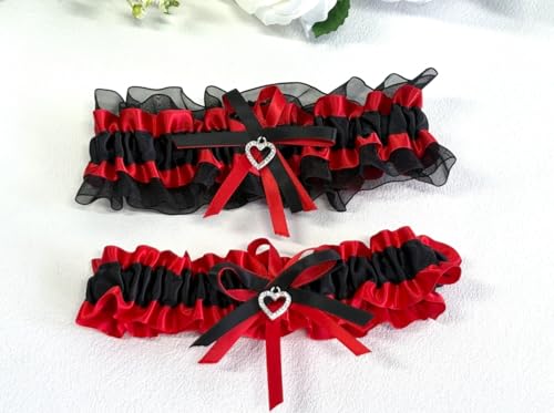Image of Ting&Cecilly Lace Wedding Garters for Bride Pearl Stretch Prom Garter, Women Wedding Bridal Legs Garter Set