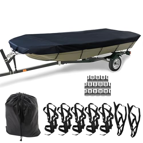 waltyotur Jon Boat Cover 12ft 210D Heavy Duty Trailerable Jon Boat Cover Replacement for Jon Boat 12ft Beam Width up to 56 inch